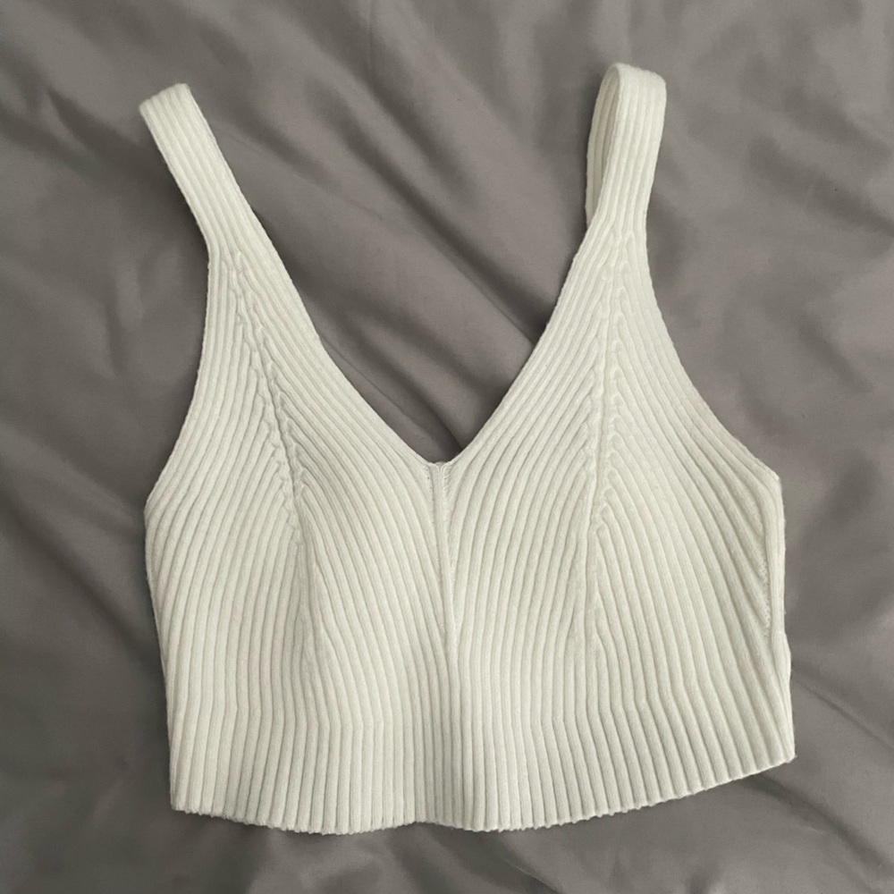 off white crocheted tank top